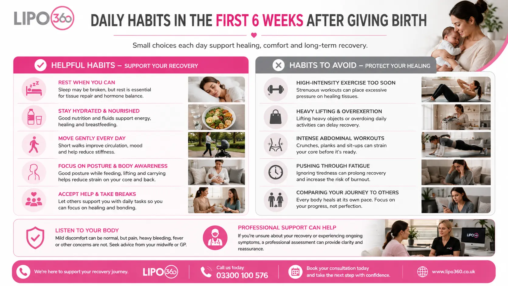 What to Do (and Avoid) in the First 6 Weeks After Giving Birth To Avoid Diastasis Recti 3 First 6 Weeks After Giving Birth To Avoid Diastasis Recti Shoreham Beach : Daily Habits in the First 6 Weeks After Giving Birth